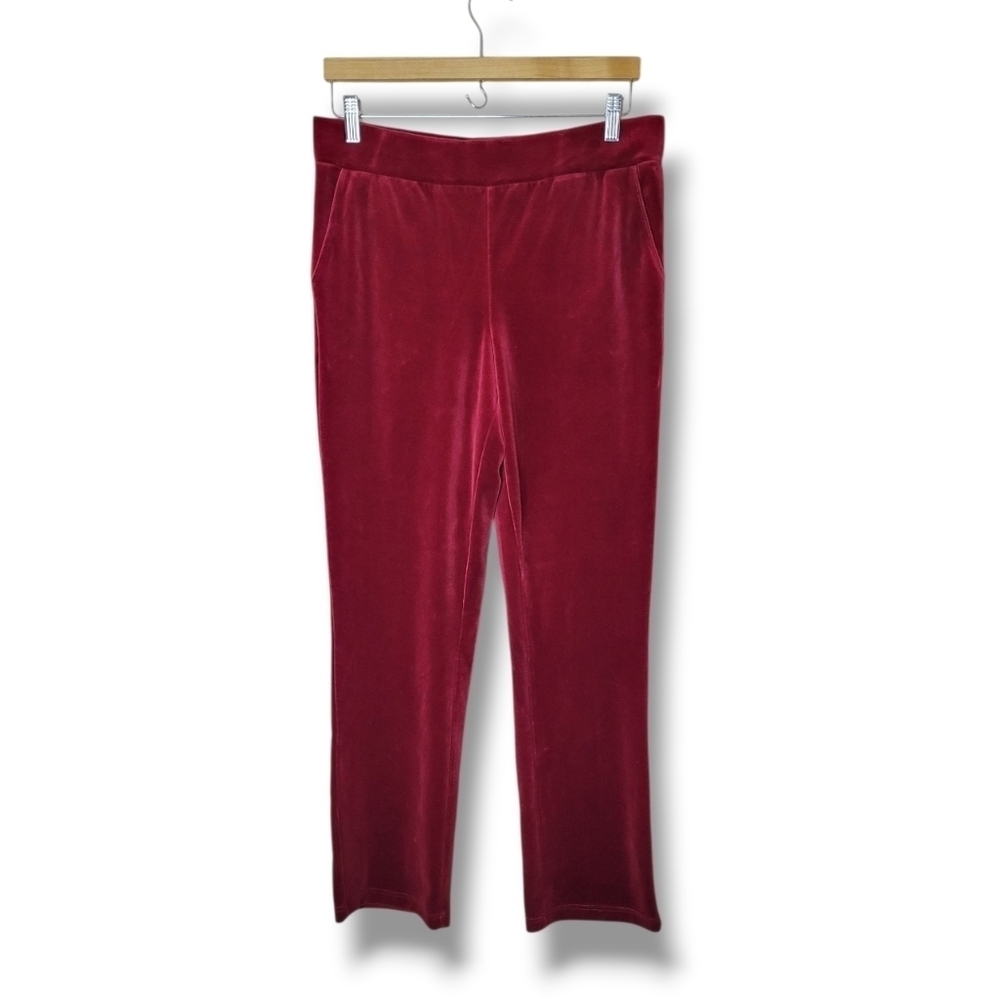 Lauren Ralph Lauren Red Velour Pants Pockets Size Medium